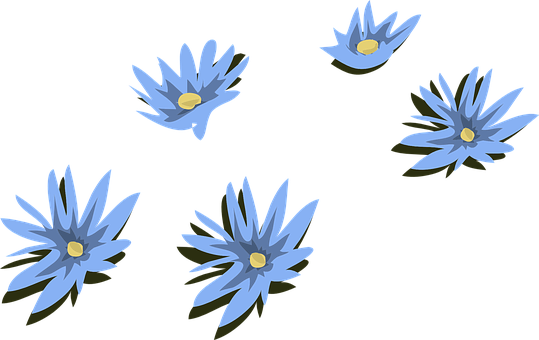 藍色睡蓮插畫 壁紙