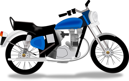 藍色經典機車插畫