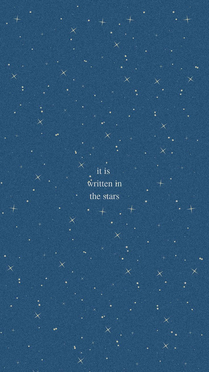 在星空夜空背景上的文字「it is written in the stars」。