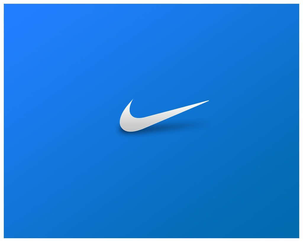 白色Nike Swoosh標誌在藍色漸變背景上