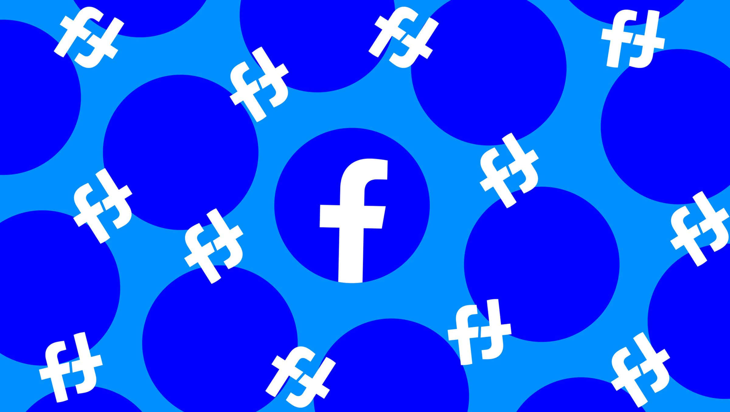 藍色背景上佈滿Facebook標誌 壁紙