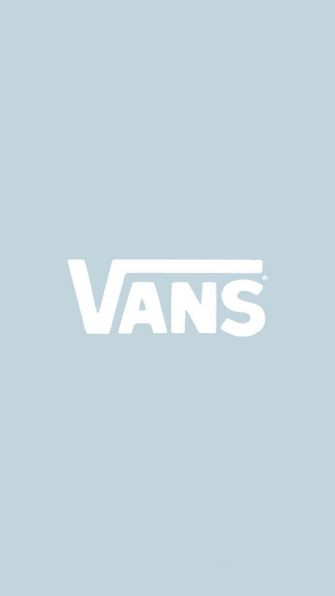 淺藍色背景上的Vans標誌