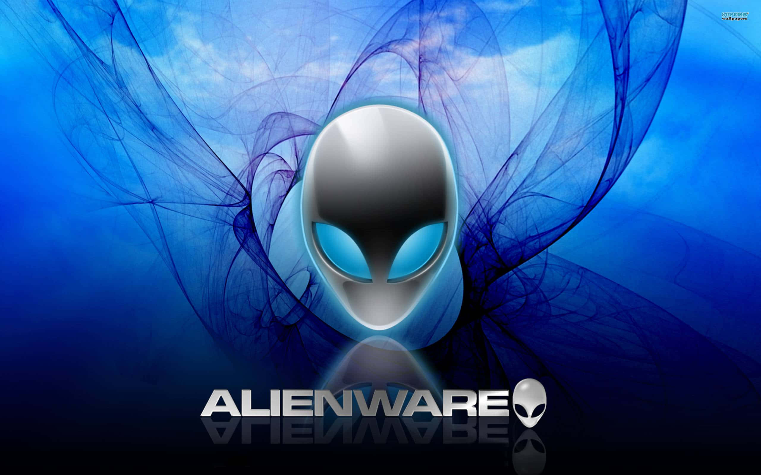 藍色背景上的Alienware標誌 壁紙