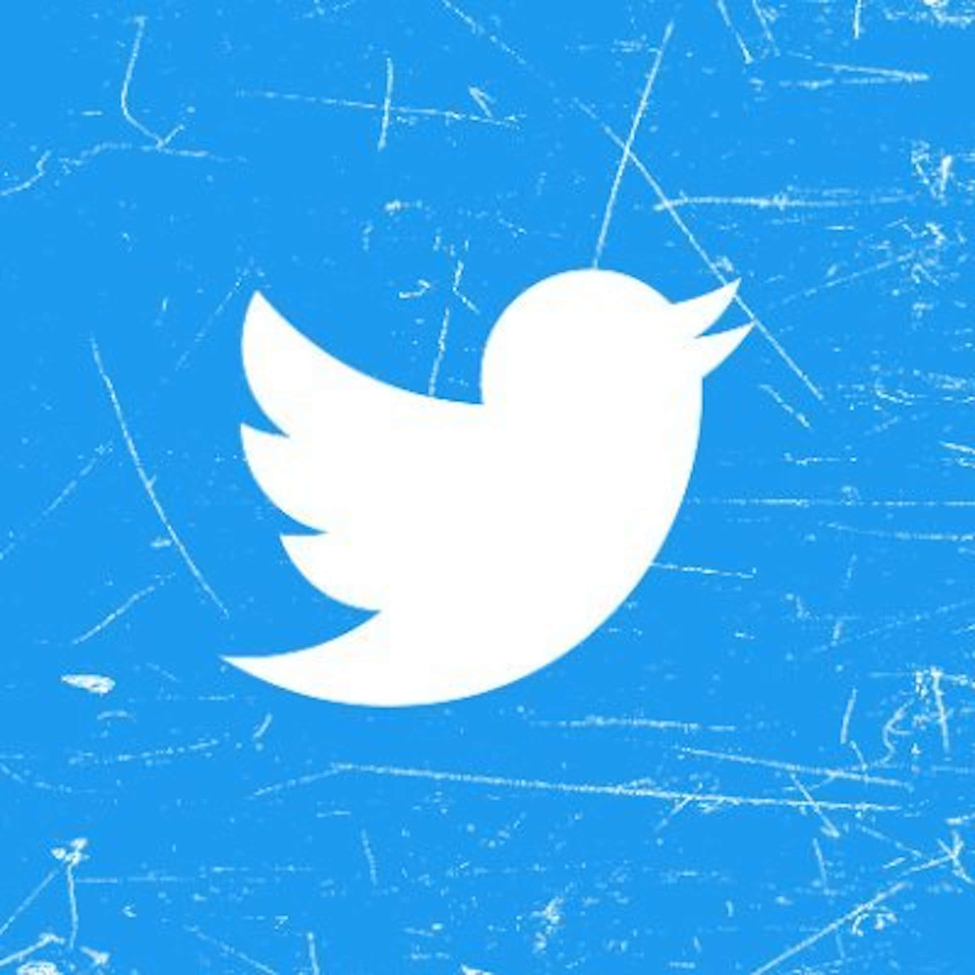 藍色背景上的Twitter標誌 壁紙