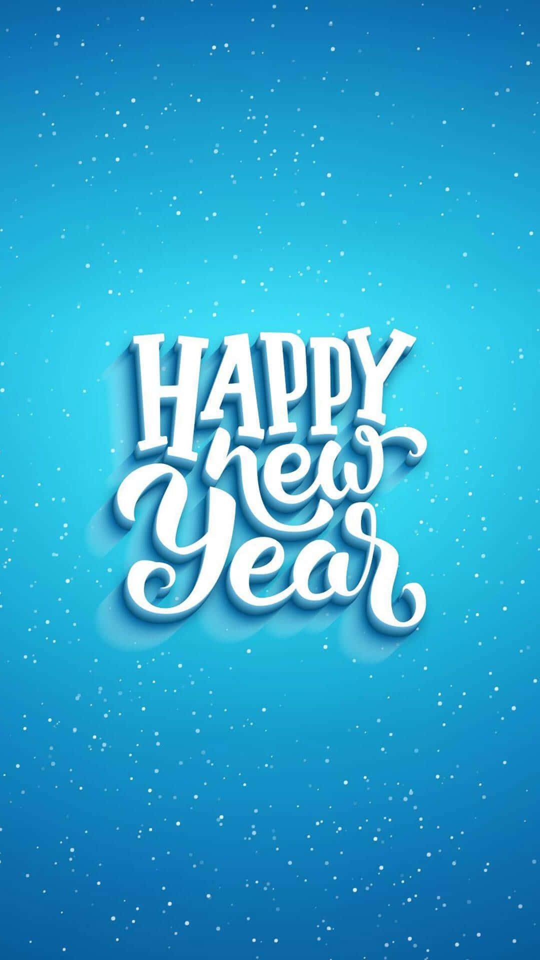 藍色背景上的新年快樂祝福語 壁紙