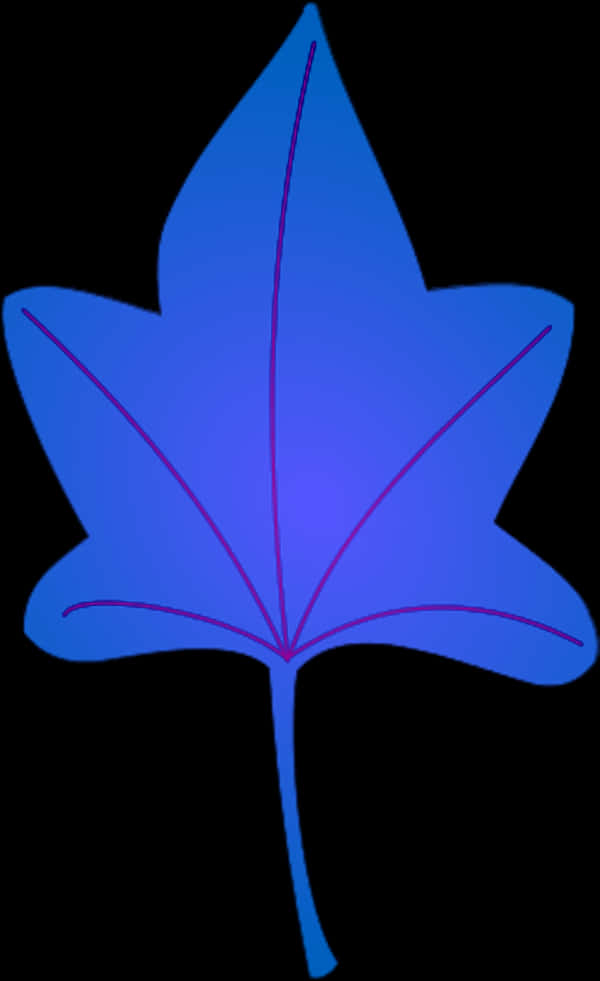 藍色葉子剪影襯黑色背景 壁紙