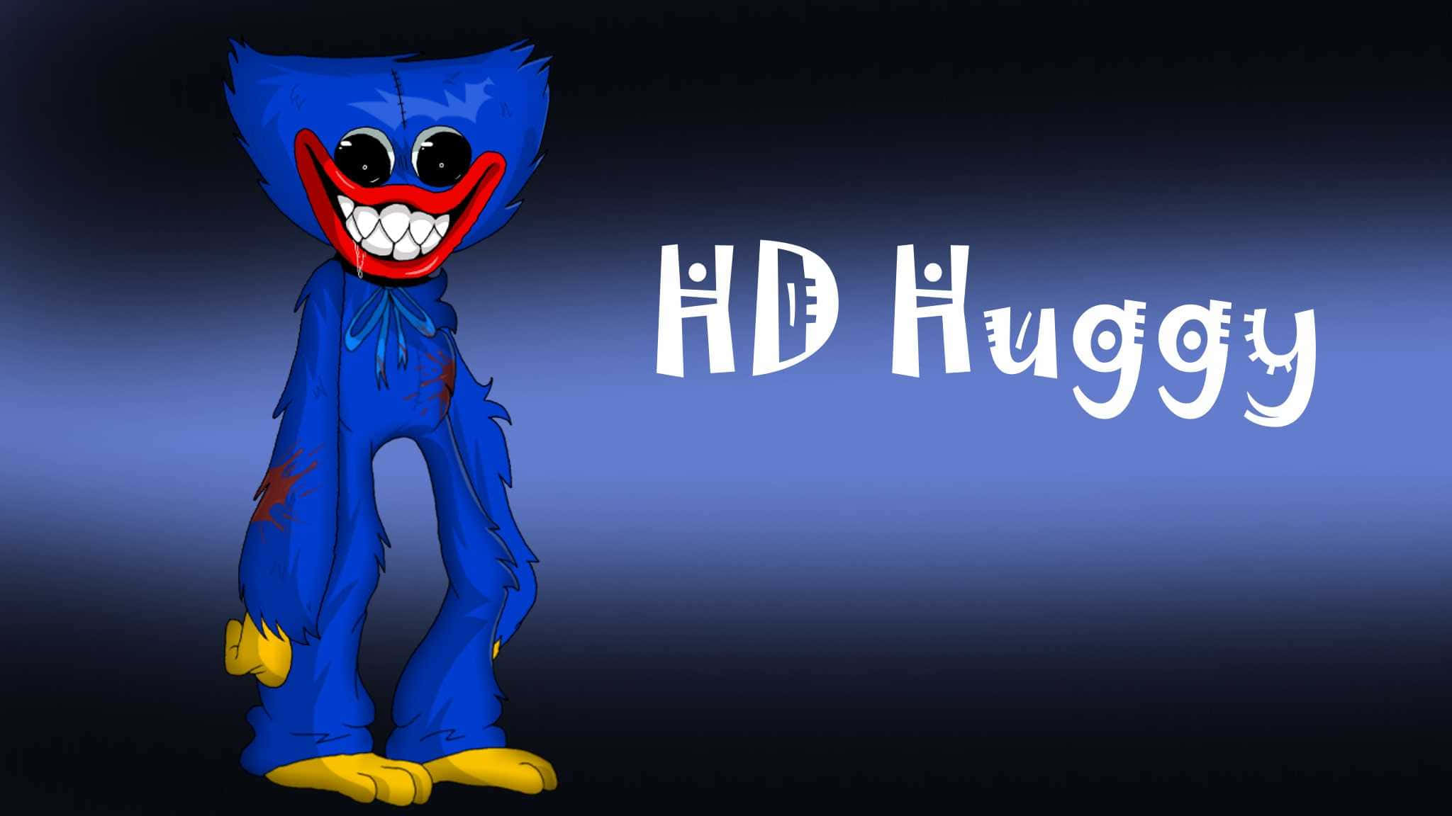 藍色角色配上HD Huggy字樣 壁紙