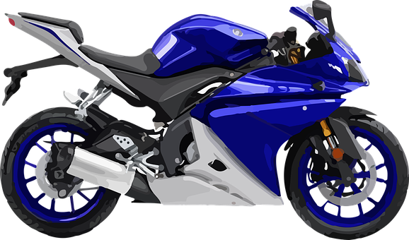藍色運動摩托車插畫 壁紙
