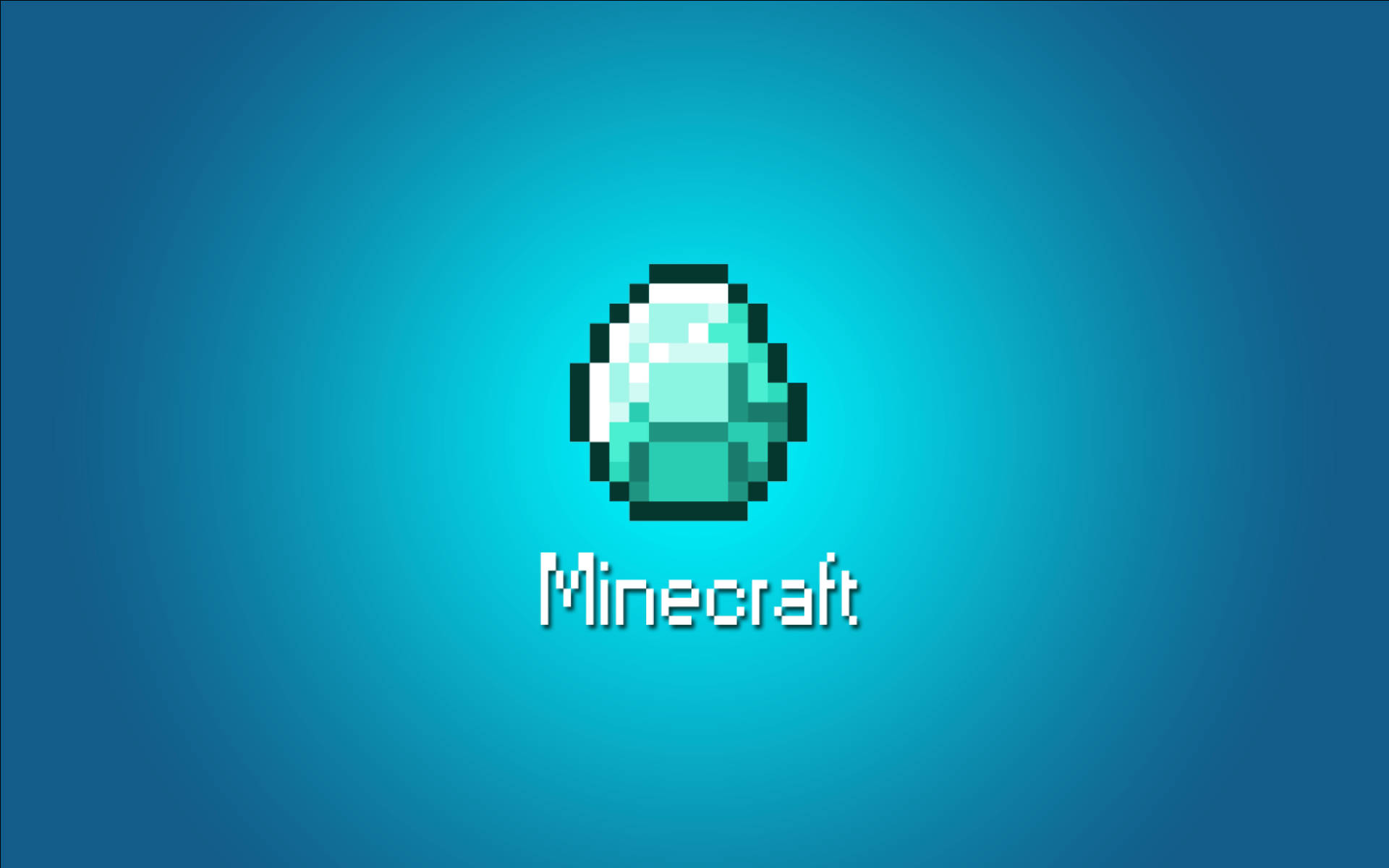 Minecraft鑽石寶石標誌在漸變藍色背景上