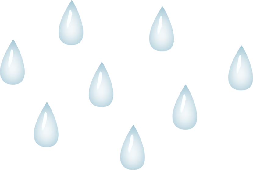 藍色雨滴圖案 壁紙 — 帶有白色高光的藍色卡通雨滴漂浮在純黑色背景上。