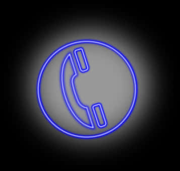 霓虹燈，光，電話，電話機 - 電話圖標