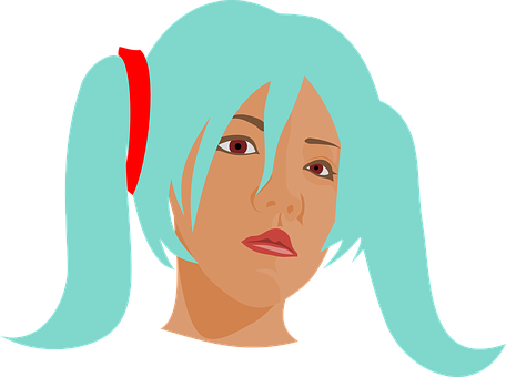 藍髮紅夾子動畫角色