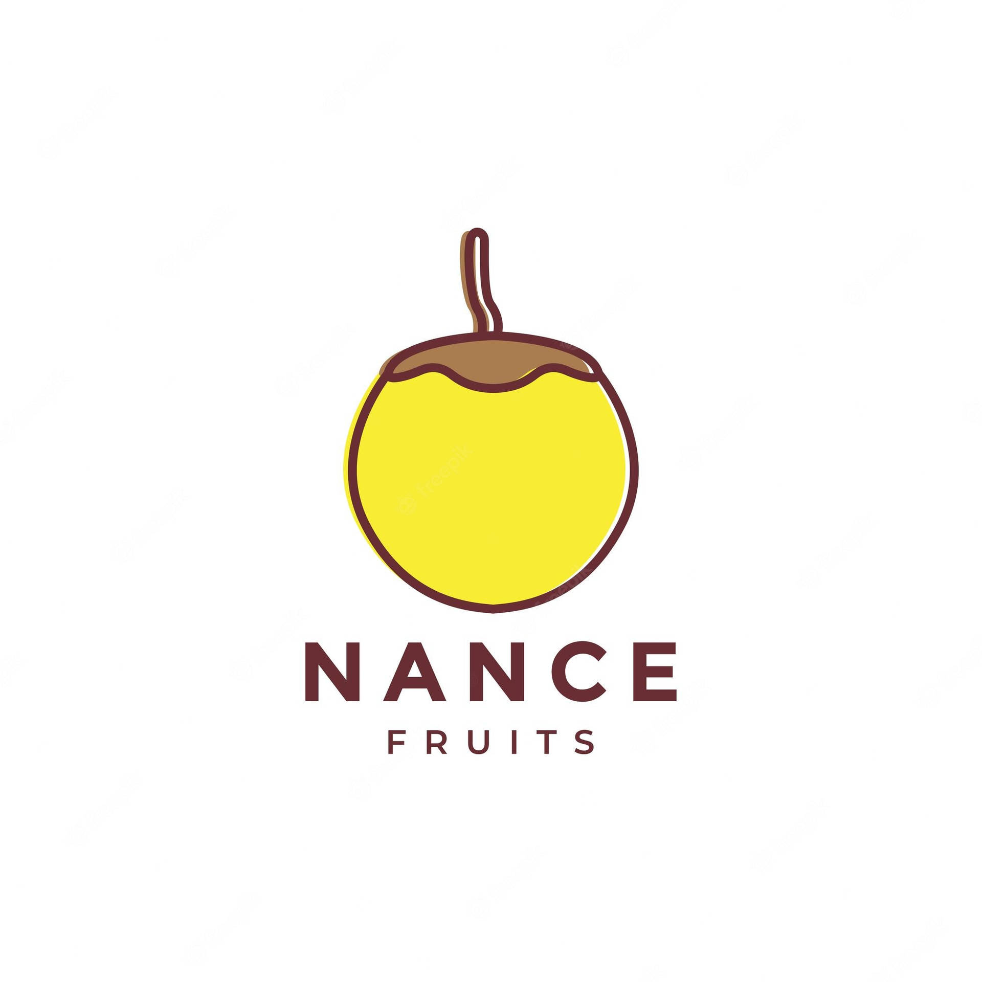 Nance Fruits 標誌，採用風格化的黃色水果，帶有棕色莖和文字。