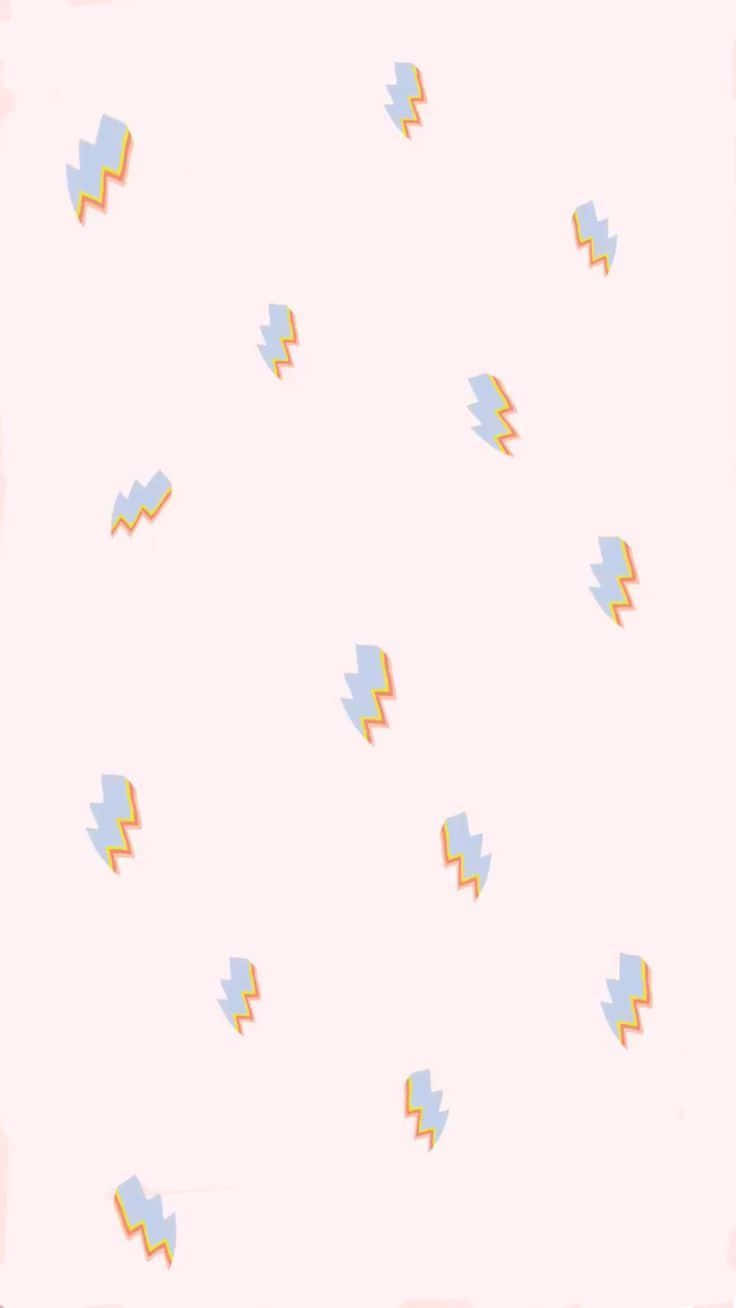 粉紅色背景上的閃電圖案