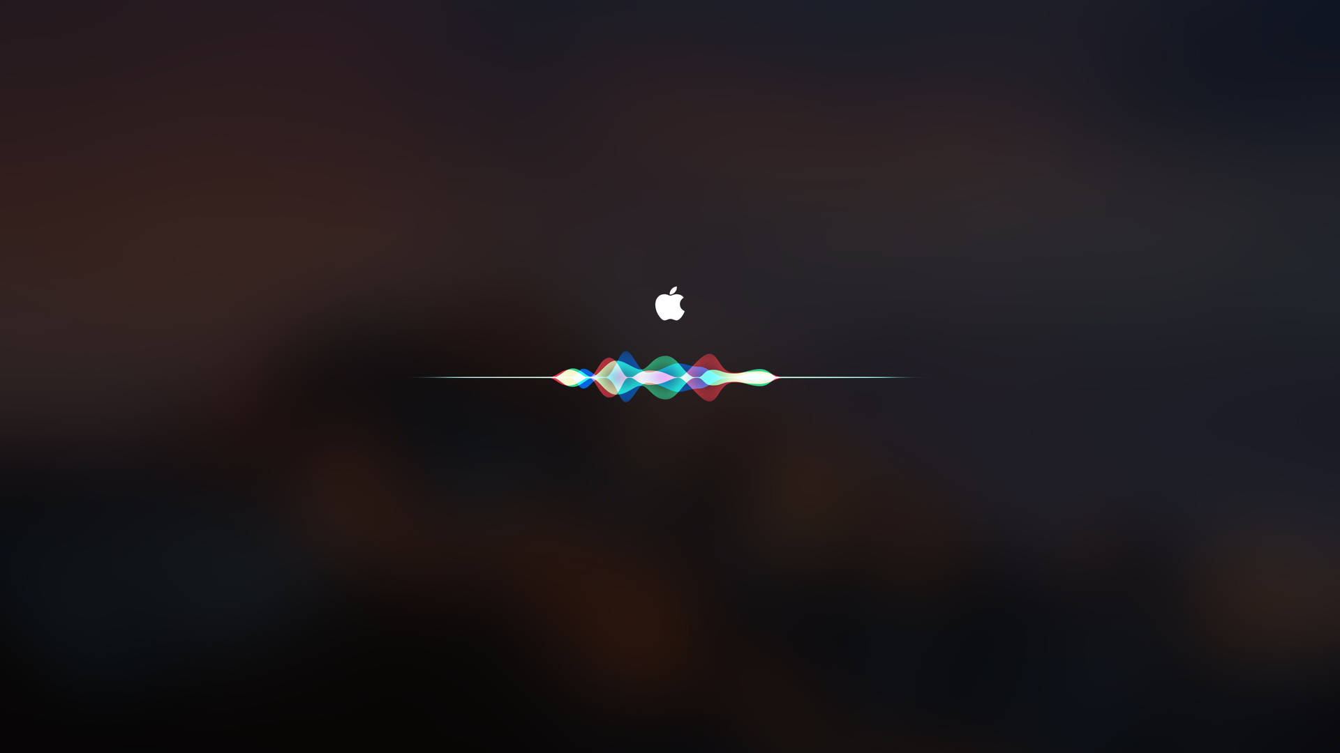深色背景上帶有色彩繽紛波形的Apple標誌