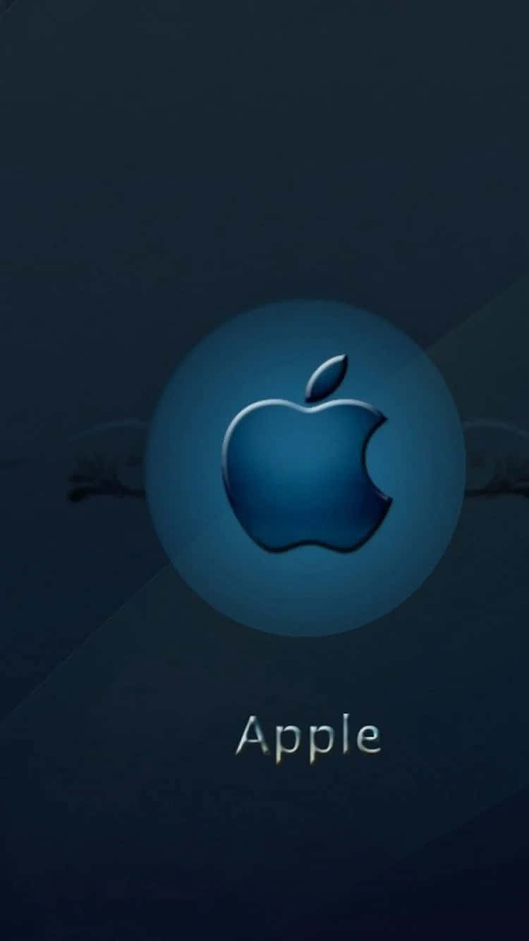 Apple標誌在深色背景上發出藍光，下方有Apple文字