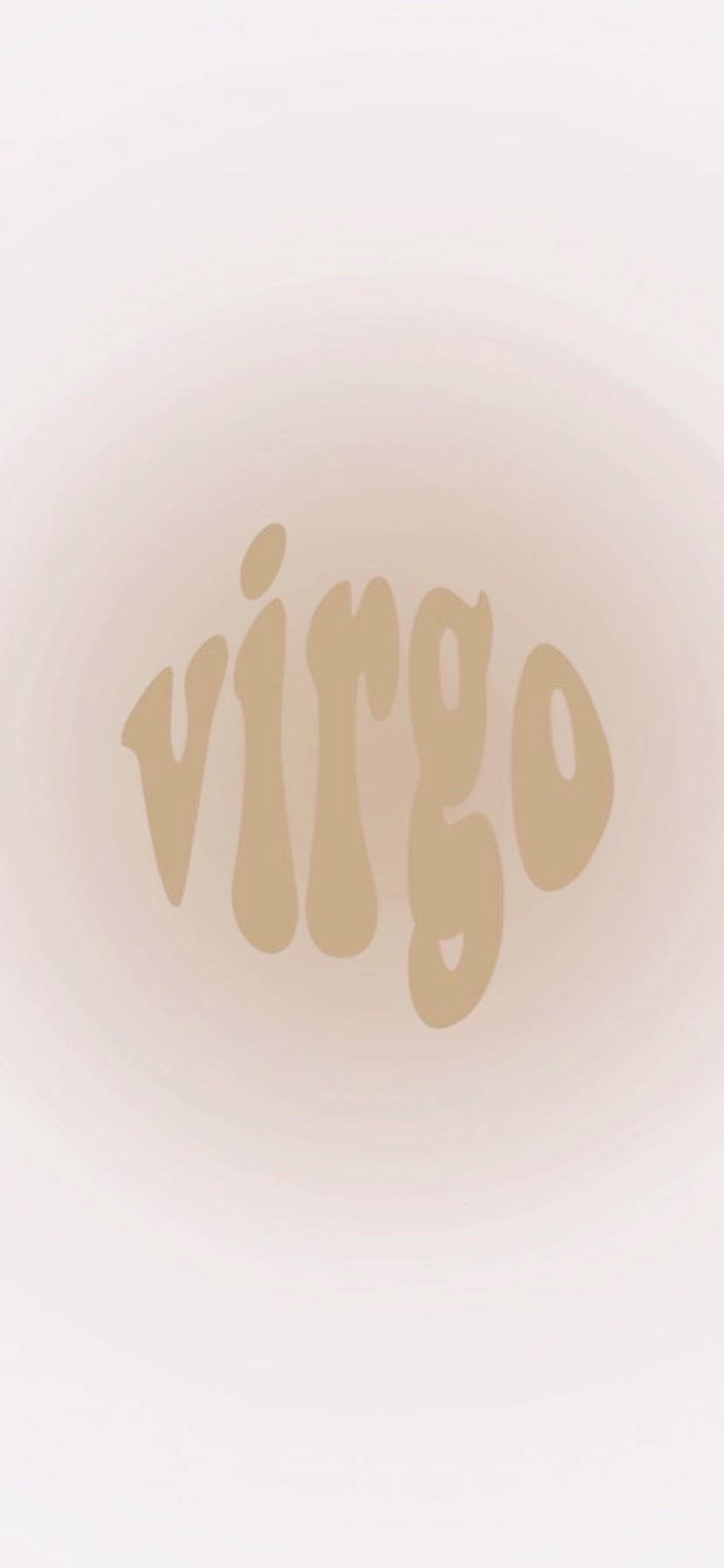 用於星座主題壁紙的柔和漸變背景上的米色「virgo」文字。