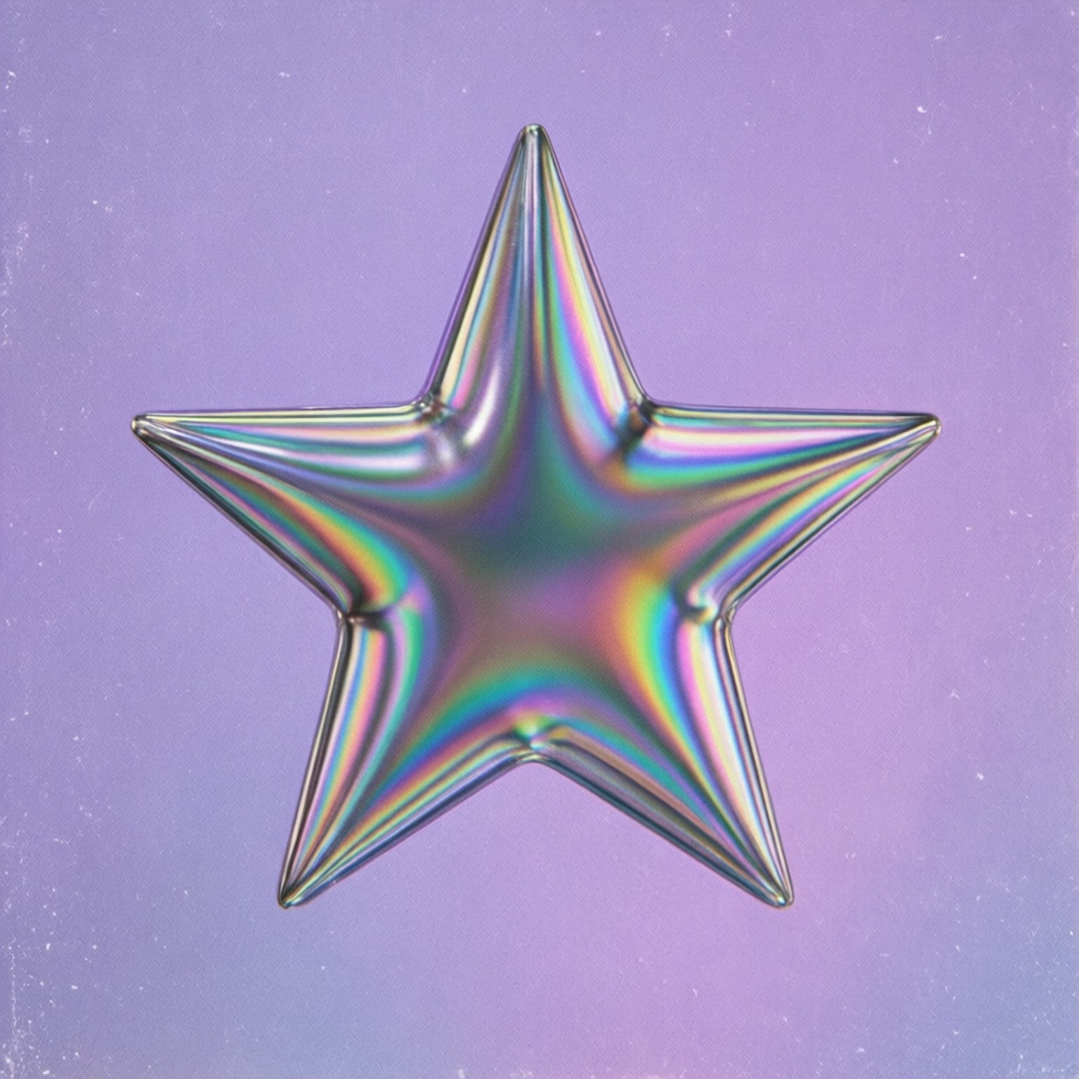 紫色背景上閃亮的彩虹星。