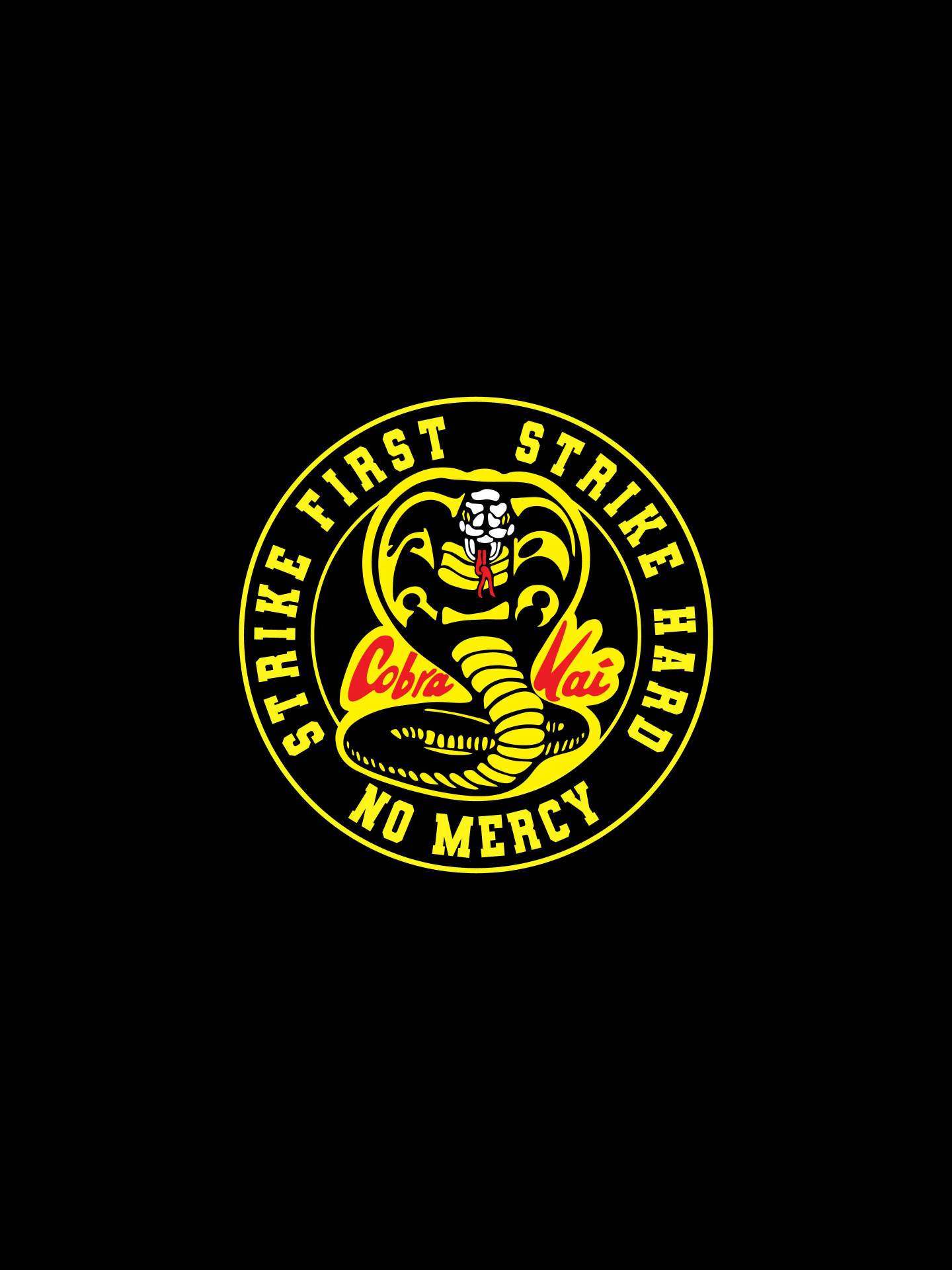 Cobra Kai 標誌，黑色背景上有眼鏡蛇和文字