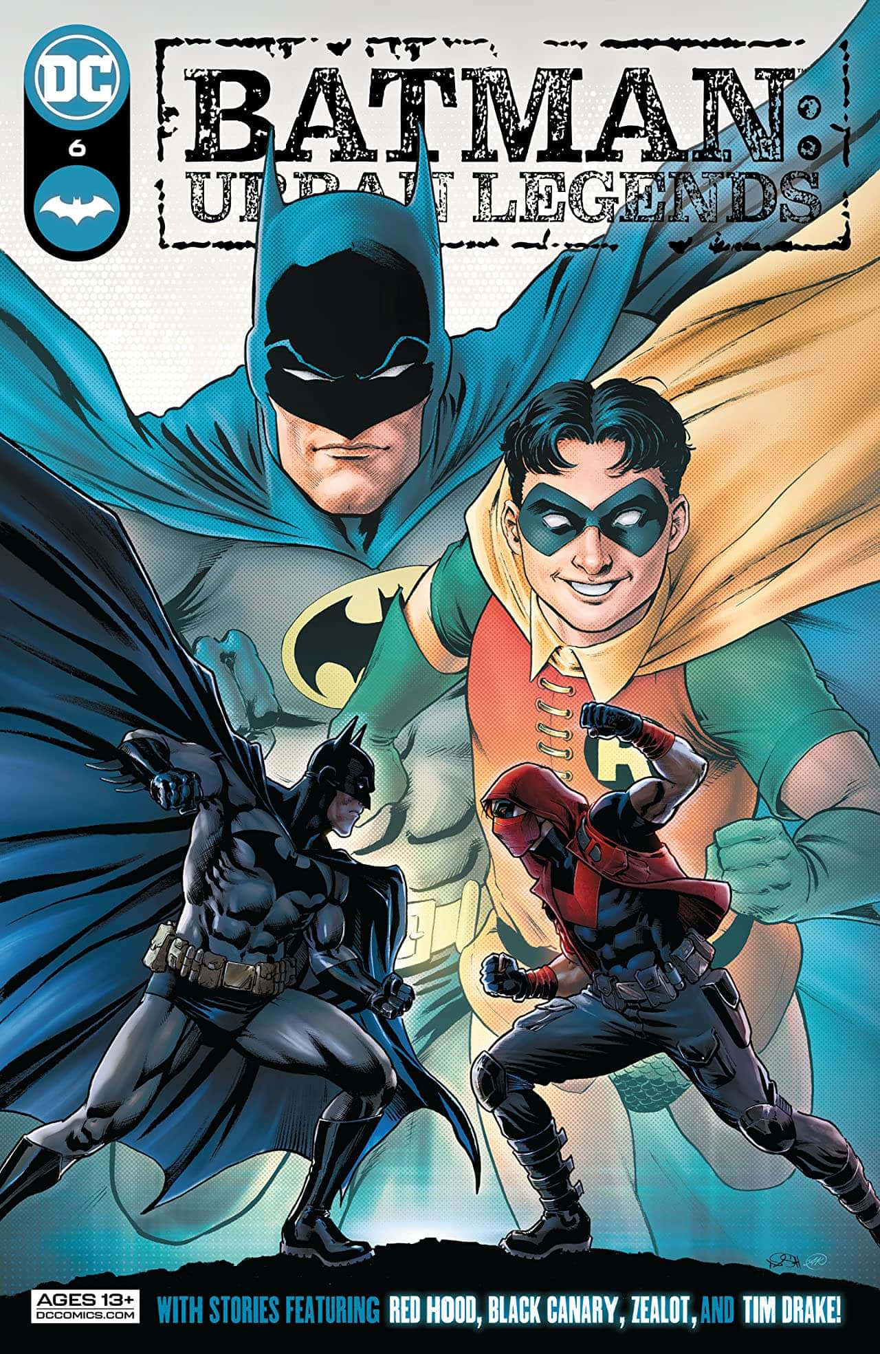 Tim Drake 桌布 壁紙 — 蝙蝠俠和羅賓以動態姿勢英勇地站在風格化的漫畫背景前，背景具有粗線條和鮮豔色彩。