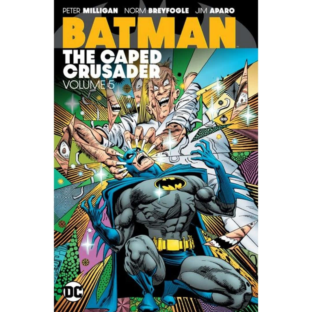 The Caped Crusader 桌布 壁紙 — 蝙蝠俠在一個充滿大膽色彩和動態角度的混亂漫畫書封面上，與一個有多個尖叫面孔的怪物反派戰鬥。