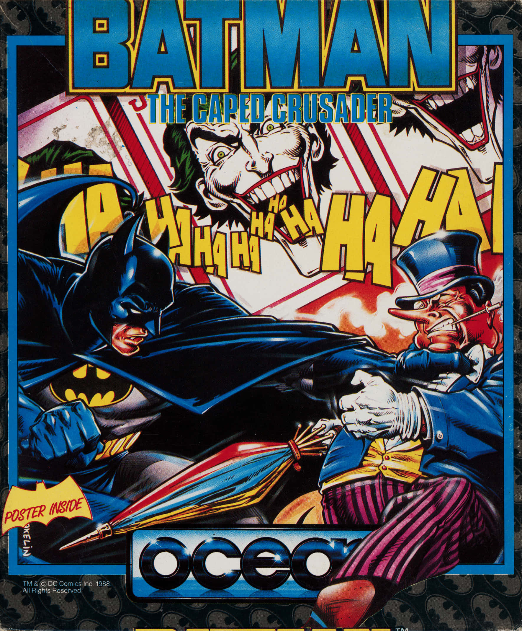 The Caped Crusader 桌布 壁紙 — 蝙蝠俠與小丑在充滿動感的漫畫封面上對決，色彩大膽，能量爆發。
