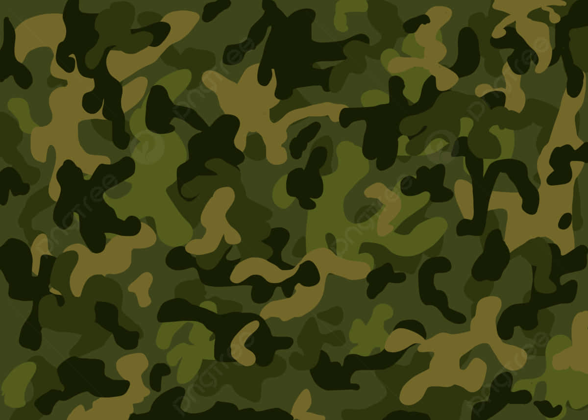 綠色和棕色調的軍事迷彩圖案。
