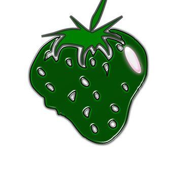 螢光綠色草莓插畫 壁紙
