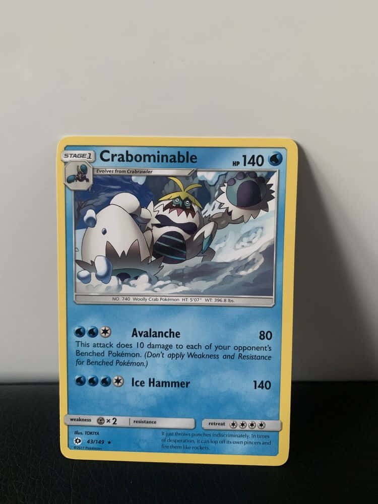 一張寶可夢卡，顯示 Crabominable 帶有冰攻擊和數值。