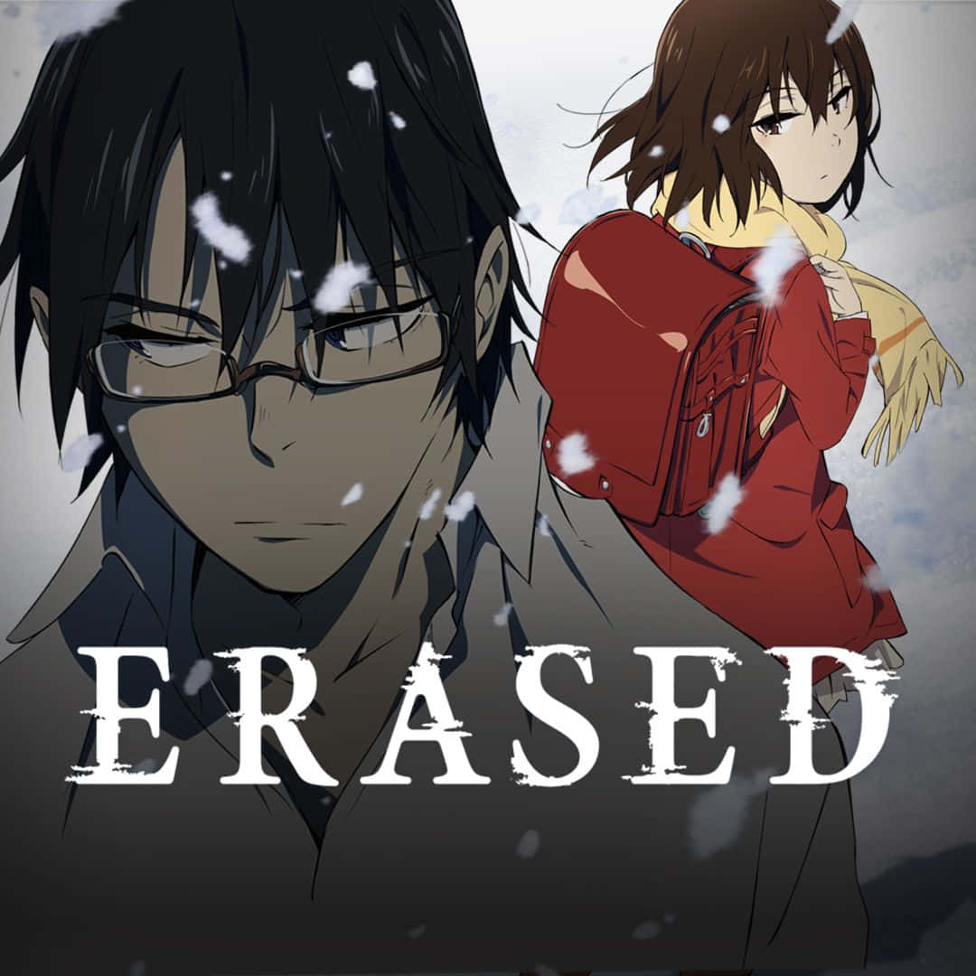 雪中的兩個動漫角色，下方有「ERASED」一詞。