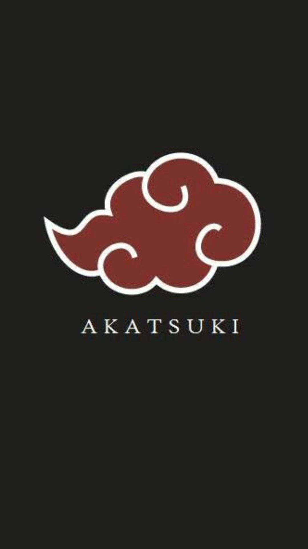 紅色雲朵符號，帶有白色輪廓和 Akatsuki 文字，位於黑色背景上。