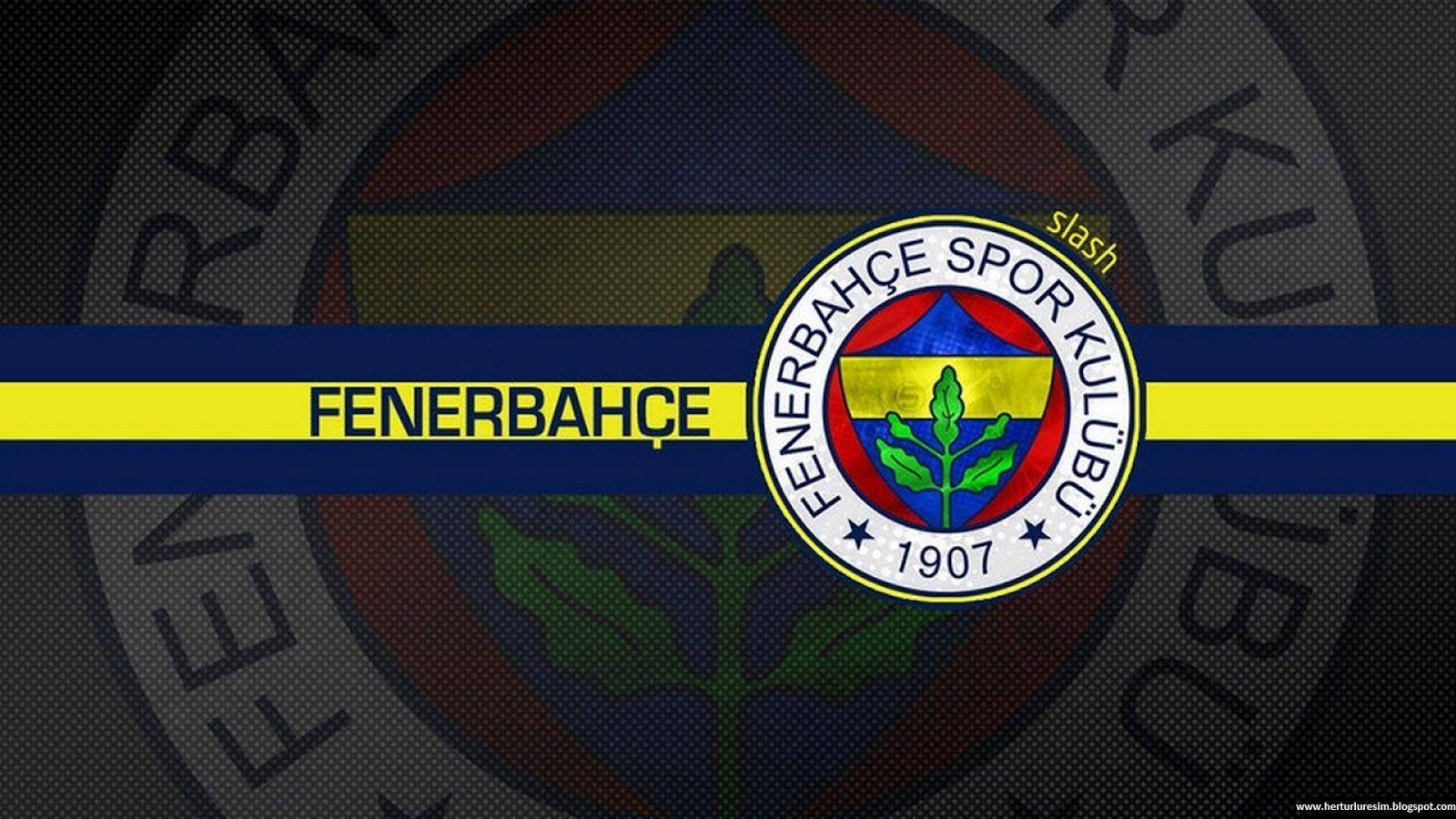 Fenerbahçe Spor Kulübü 標誌在深色背景上帶有黃色和藍色條紋。