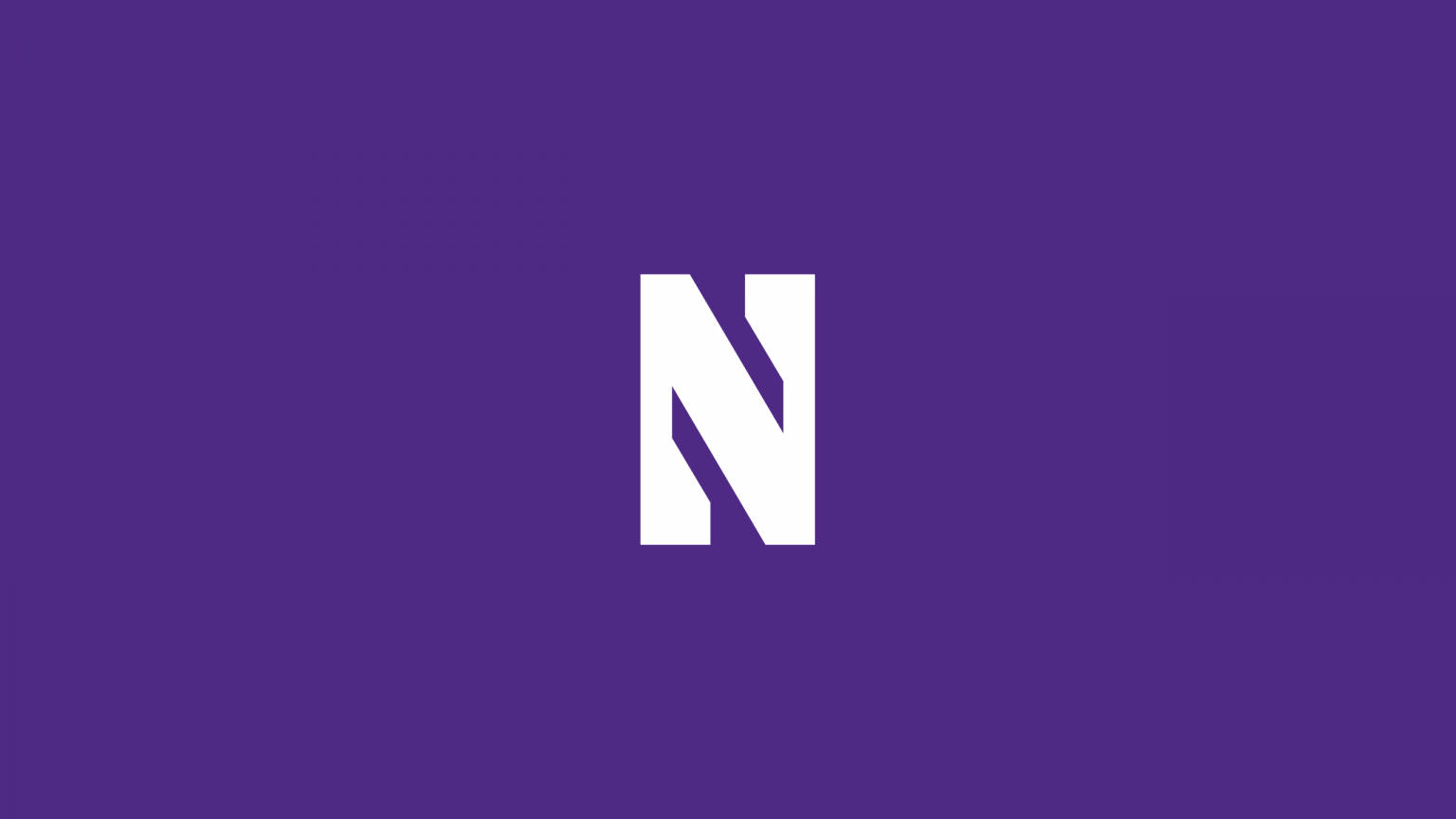 白色字母N在紫色背景上極簡設計