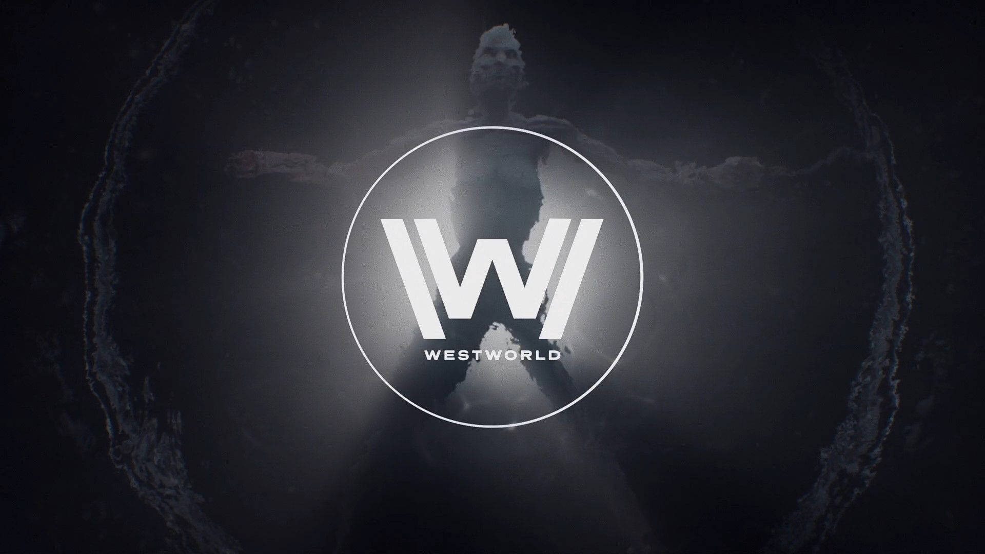 Westworld標誌在黑暗隧道中發光，背後有人形剪影。