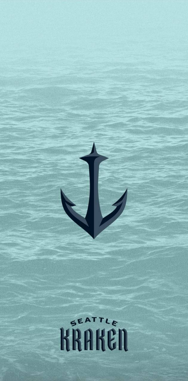 Seattle Kraken 標誌 船錨 漂浮 在 青色 水面