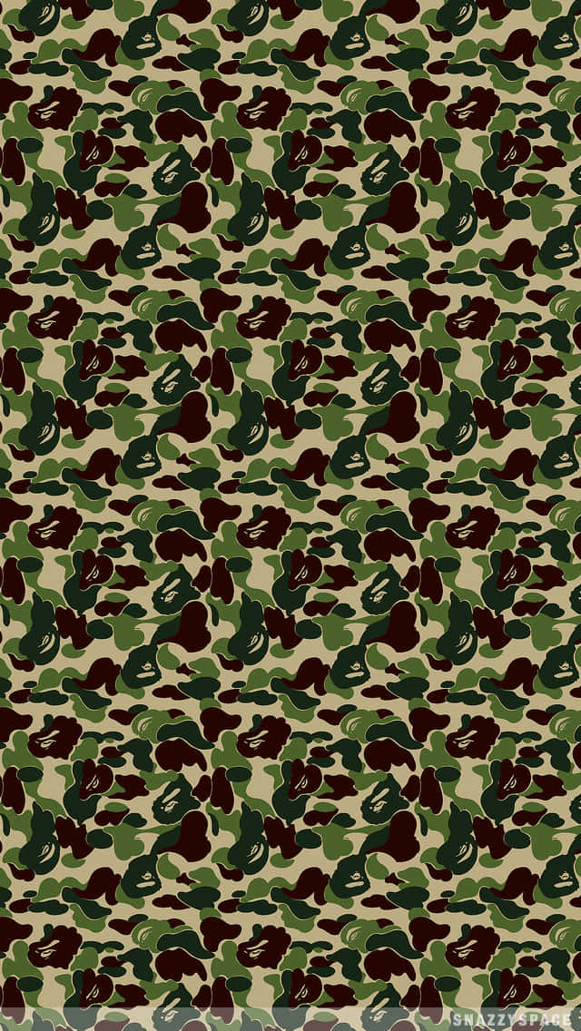 訂製 Bape iPhone 6 保護殼 — 時尚兼備保護！ 壁紙 — 重複的迷彩圖案，帶有綠色、棕色和米色斑點，專為隱蔽而設計。