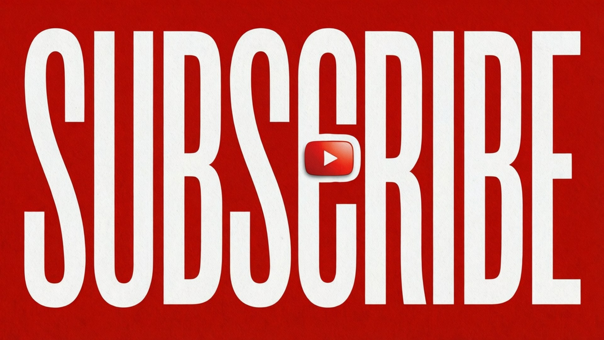 紅色背景，帶有大型白色訂閱文字及 YouTube 播放按鈕。