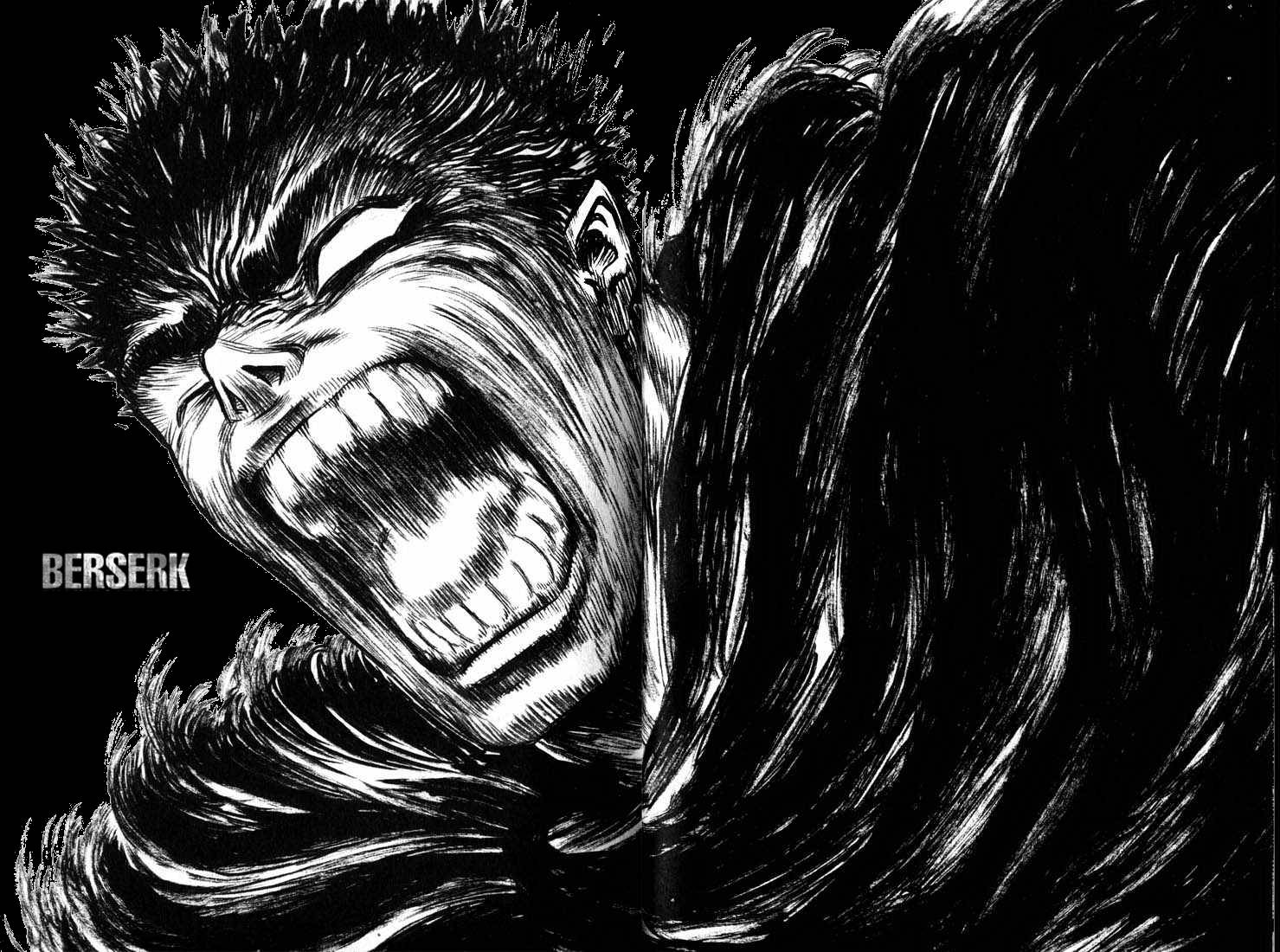 一個頭髮狂野的狂戰士以黑白漫畫風格憤怒地尖叫。 — 暗黑動漫 壁紙