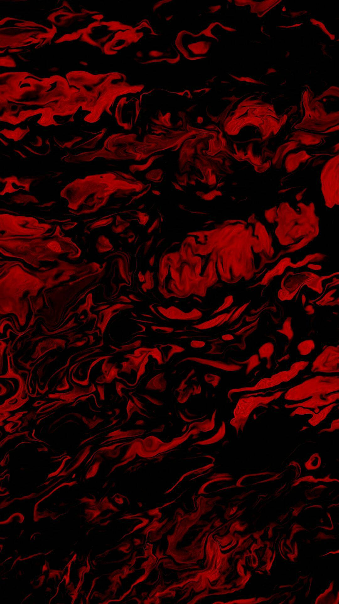 黑色背景上旋轉的紅色液體的抽象數位藝術作品