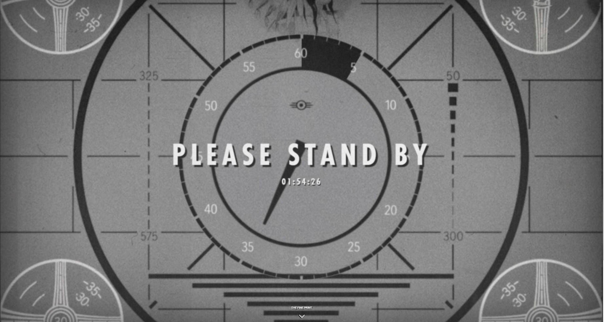 帶有「PLEASE STAND BY」訊息和倒數計時器的雷達屏幕。