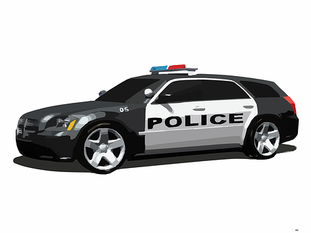 警車巡邏插圖 壁紙