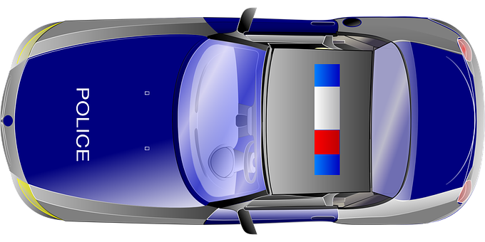 警車頂視圖插畫 壁紙