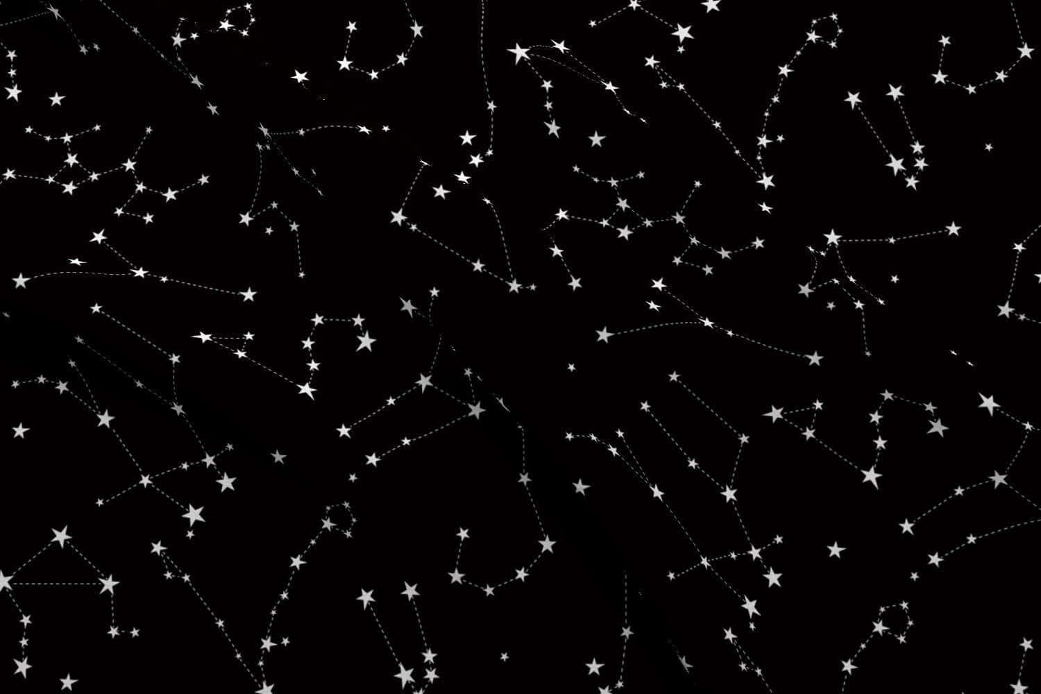 由白色星星和虛線在黑色背景上形成的星座。