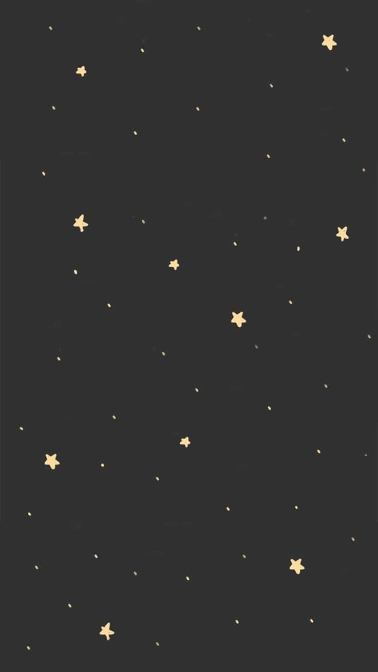 深色背景，散落金色星星和點點