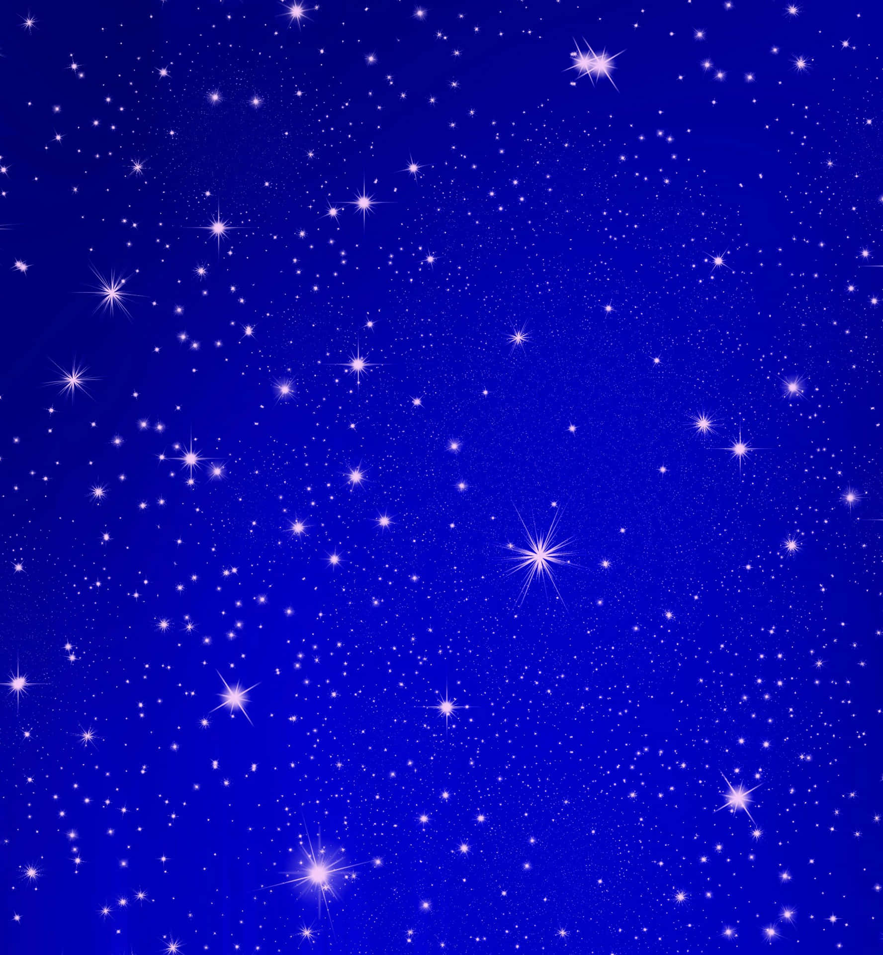 深藍色夜空，閃爍白色星星。