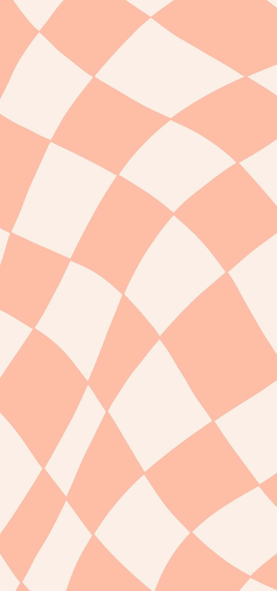 用於牆紙的粉紅與奶油色曲線格仔圖案。