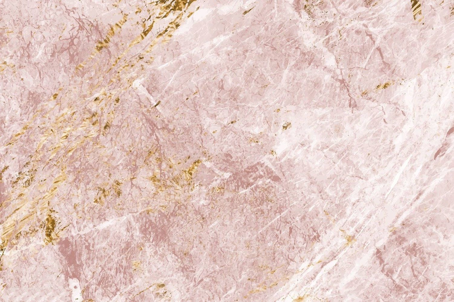 Aesthetic Marble 桌布 壁紙 — 豪華的粉紅色大理石表面，帶有優雅的金色紋理和白色條紋，營造出精緻的自然圖案。