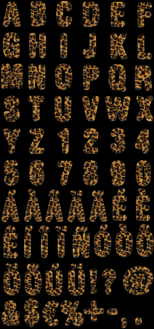 豹紋字母與數字 壁紙