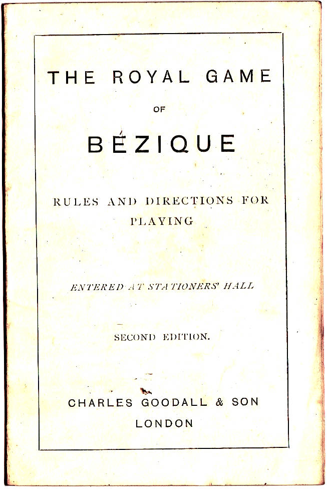 Charles Goodall & Son London 出版的 The Royal Game of Bezique 第二版復古書封。