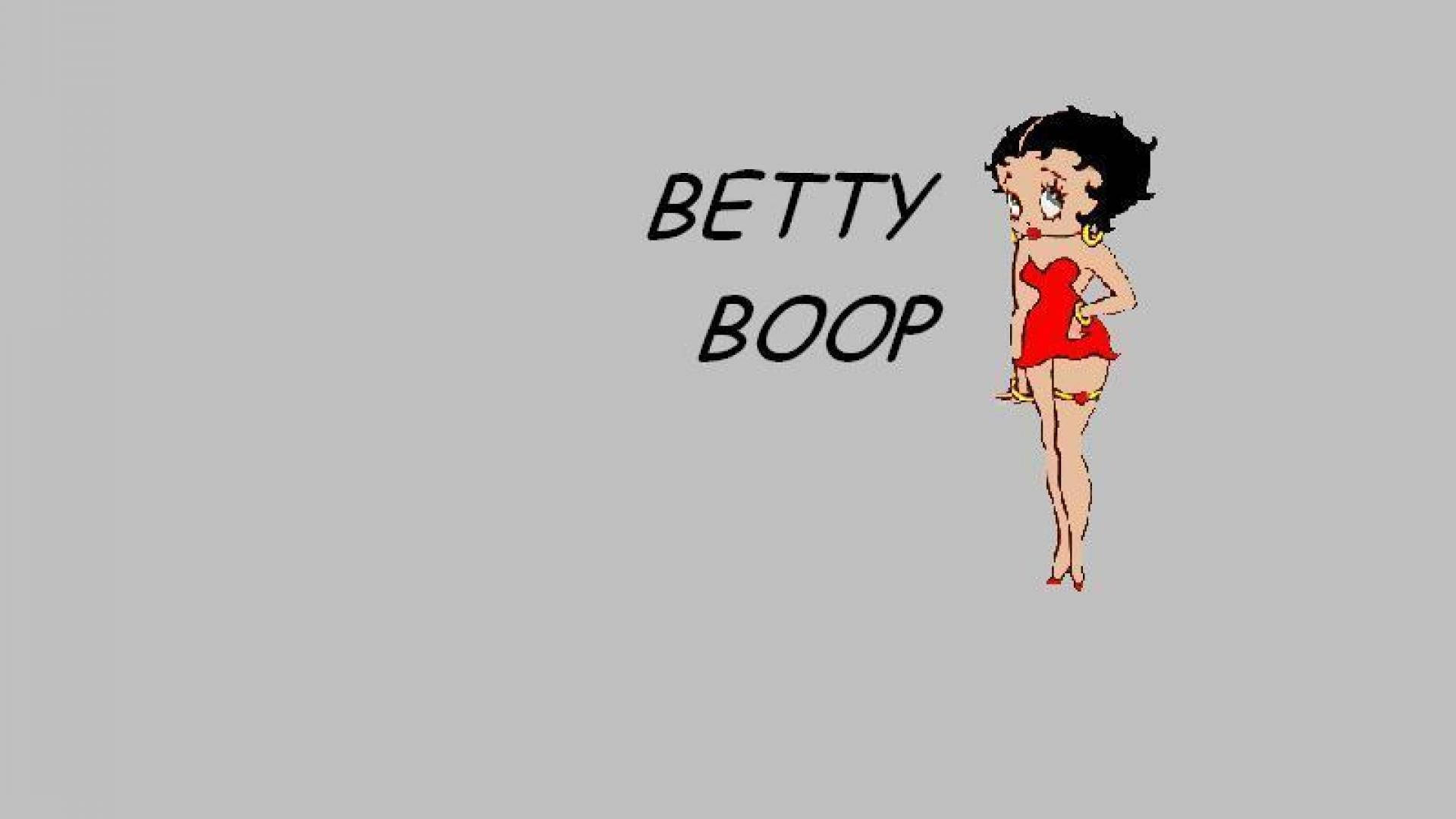 Betty Boop 卡通角色身穿紅色連衣裙擺姿勢，附有名稱文字